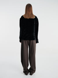 Meta Campania Collective - Julian Shirt Jacket in Black-Italian Velvet