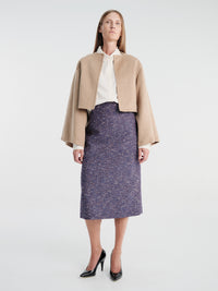 Meta Campania Collective - Etel Midweight Cashmere Cape in Light Taupe-Italian Cashmere