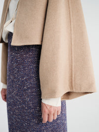 Meta Campania Collective - Etel Midweight Cashmere Cape in Light Taupe-Italian Cashmere