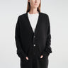 Meta Campania Collective - Mika Long Midweight Cashmere Cardigan in Black-Italian Coarshair Cashmere