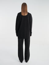 Meta Campania Collective - Mika Long Midweight Cashmere Cardigan in Black-Italian Coarshair Cashmere