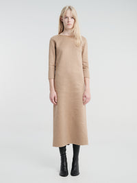 Meta Campania Collective - Jen 3/4 Sleeve Zebellino Cashmere Dress in Light Taupe-Italian Cashmere