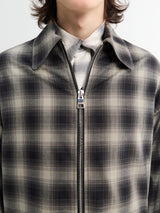 Meta Campania Collective - Tino Cotton Check Shirting Collar Blouson in Grey and Black