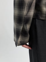 Meta Campania Collective - Tino Cotton Check Shirting Collar Blouson in Grey and Black