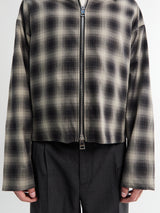 Meta Campania Collective - Tino Cotton Check Shirting Collar Blouson in Grey and Black