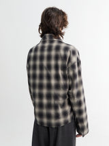 Meta Campania Collective - Tino Cotton Check Shirting Collar Blouson in Grey and Black