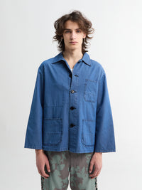 Meta Campania Collective - Bill Unlined Chambrey Cotton Workwear Jacket in Chambray Blue