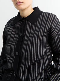 mfpen - Form Cardigan in Black Stripe