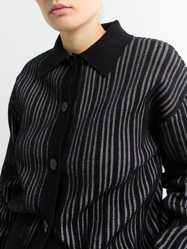 mfpen - Form Cardigan in Black Stripe