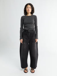 mfpen - Longsleeved Rib Tee in Washed Graphite