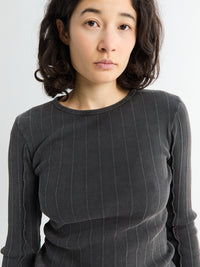 mfpen - Longsleeved Rib Tee in Washed Graphite