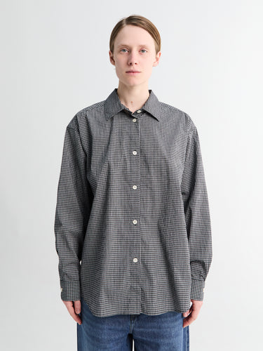 mfpen - Womens Generous Shirt in Black Experienced Check