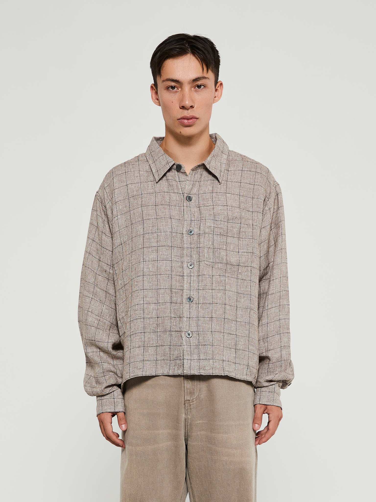 mfpen - Stoy Exclusive Priority Shirt in Brown Linen