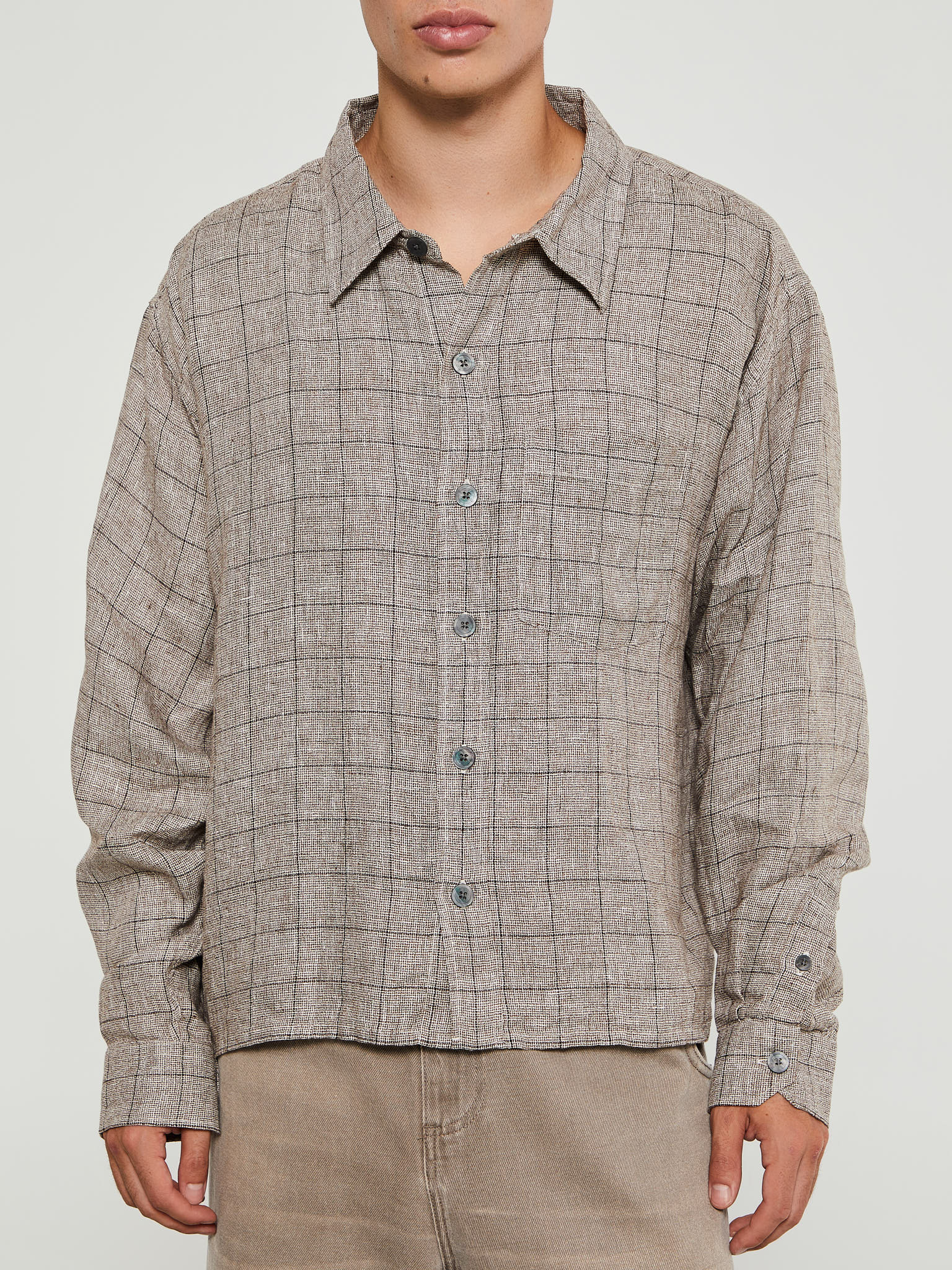 mfpen - Stoy Exclusive Priority Shirt in Brown Linen