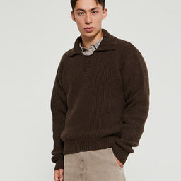 mfpen - Collar Sweater in Dark Brown