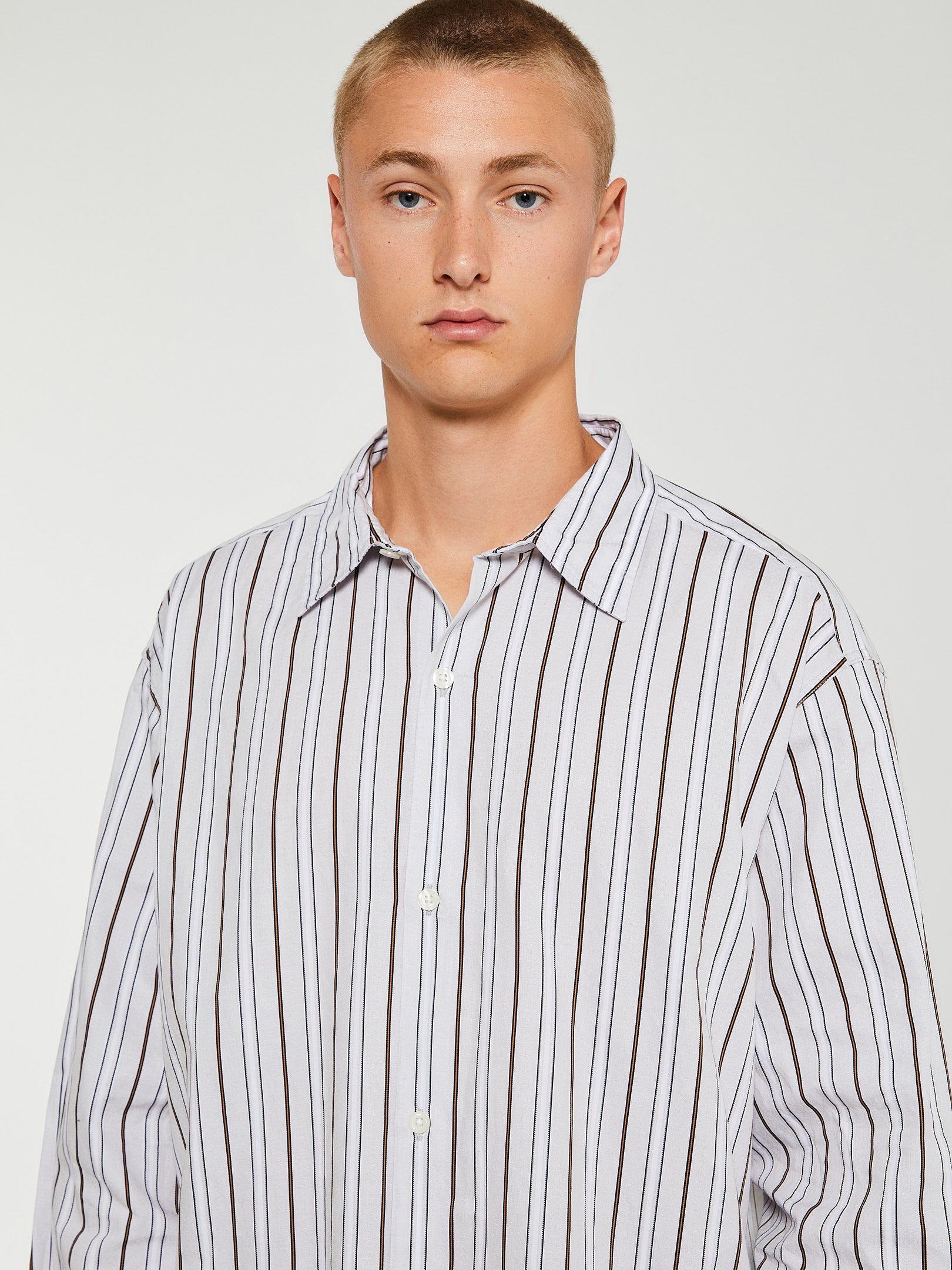 Generous Shirt in Vintage Brown Stripe