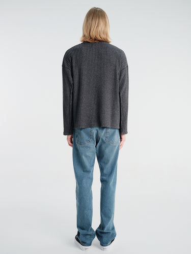 mfpen - Round Neck Sweater in Grey Bouclé Rib