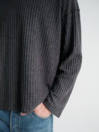 mfpen - Round Neck Sweater in Grey Bouclé Rib