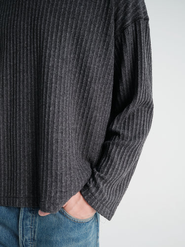mfpen - Round Neck Sweater in Grey Bouclé Rib