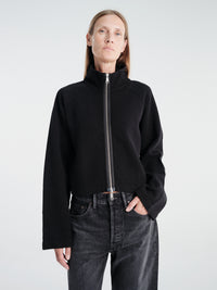 mfpen - Cropped Leisure Zip Up in Black