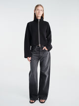 mfpen - Cropped Leisure Zip Up in Black