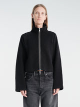 mfpen - Cropped Leisure Zip Up in Black