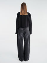 mfpen - Cropped Leisure Zip Up in Black