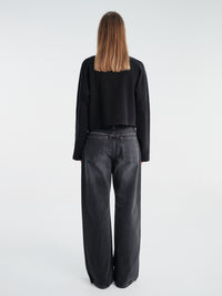 mfpen - Cropped Leisure Zip Up in Black