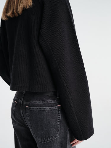 mfpen - Cropped Leisure Zip Up in Black