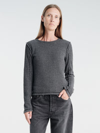mfpen - Womens Longsleeved Rib Tee in Bouclé Rib