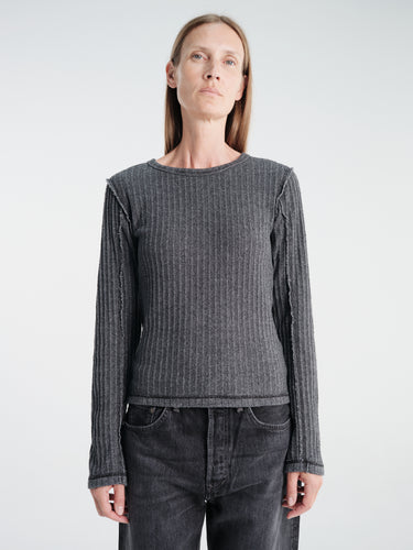 mfpen - Womens Longsleeved Rib Tee in Bouclé Rib