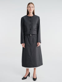 mfpen - Waitress Jacket in Dark Grey Dry Wool