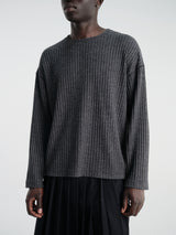 mfpen - Round Neck Sweater in Grey Bouclé Rib