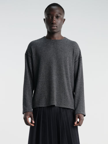 mfpen - Round Neck Sweater in Grey Bouclé Rib