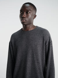 mfpen - Round Neck Sweater in Grey Bouclé Rib