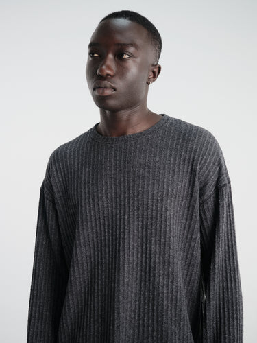 mfpen - Round Neck Sweater in Grey Bouclé Rib