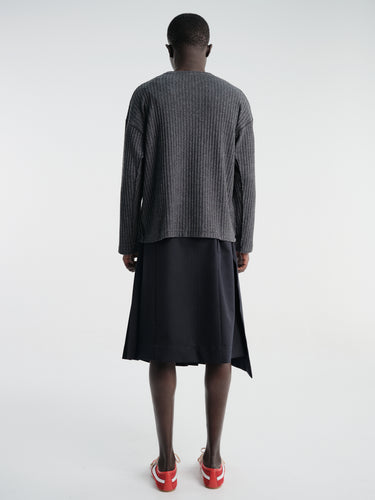 mfpen - Round Neck Sweater in Grey Bouclé Rib
