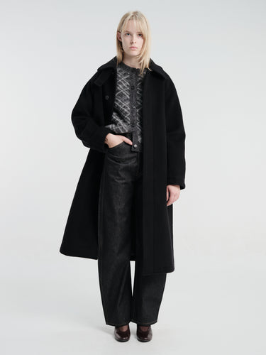 mfpen - Womens Round Neck Cardigan in Grey Argyle
