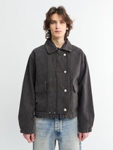 Mfpen - Courier Jacket in Washed Grey Canvas