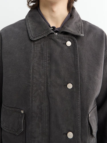 Mfpen - Courier Jacket in Washed Grey Canvas