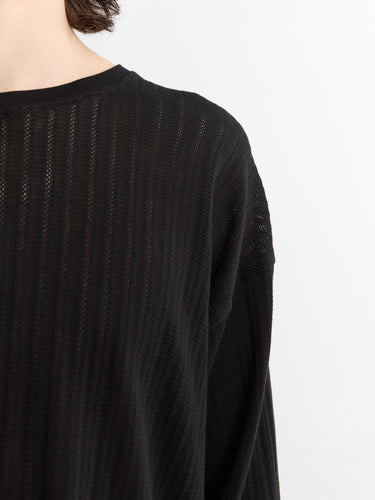 Mfpen - Relaxed LS Tee in Black Lace Stripe