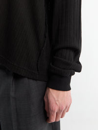 Mfpen - Relaxed LS Tee in Black Lace Stripe