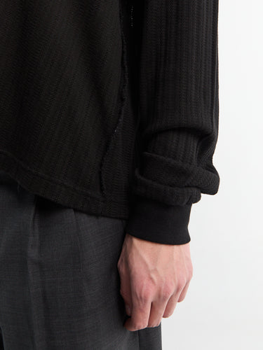 Mfpen - Relaxed LS Tee in Black Lace Stripe