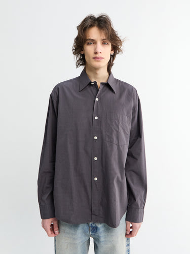 mfpen - Executive Shirt in Mushroom Micro Check Poplin