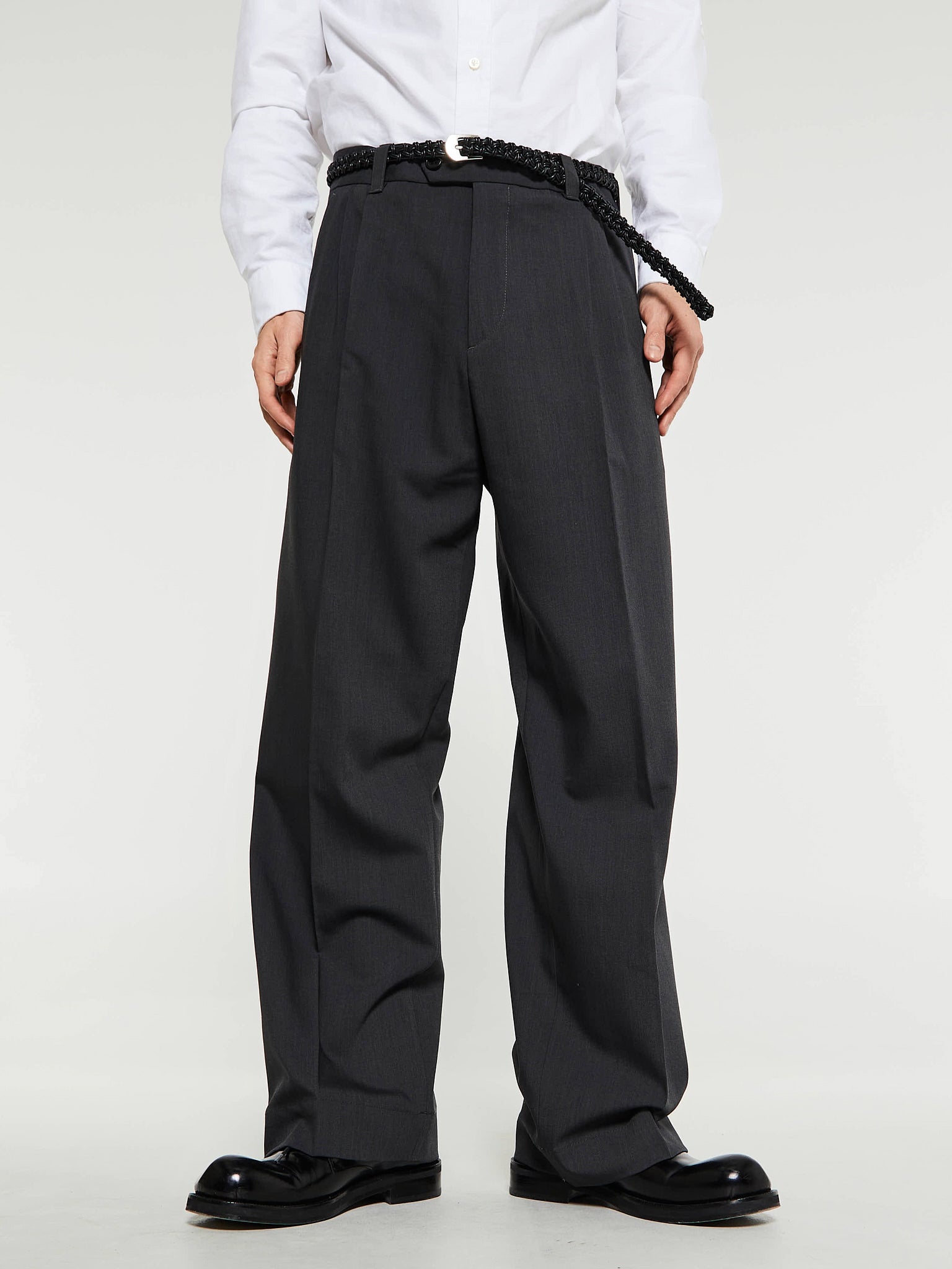 mfpen - Classic Trousers in Dark Grey Wool