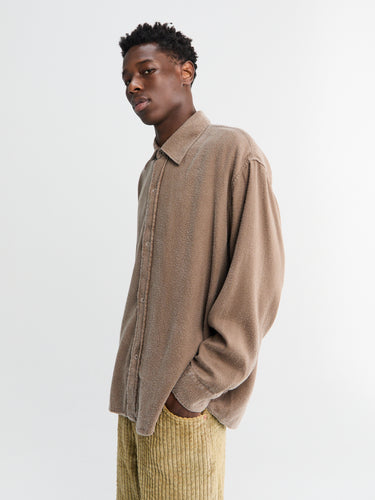 mfpen - Gambler Shirt in Dark Taupe Fuzz