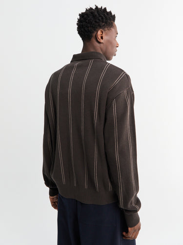 mfpen - Formal Cardigan in Biscuit Stripe