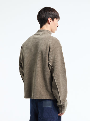 mfpen - Leisure Zip Up in Faded Taupe Jersey Cord