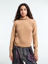 Moncler - Wool & Cashmere High Collar Jumper in Beige