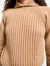 Moncler - Wool & Cashmere High Collar Jumper in Beige